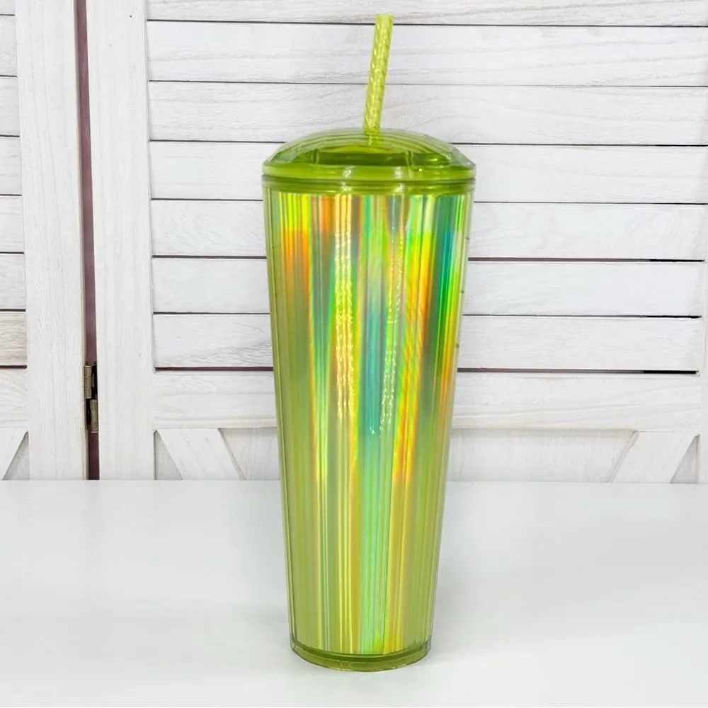 Starbucks Lime Kaleidoscope Iridescent Tumbler Cup With Straw Lid 24oz Venti‎